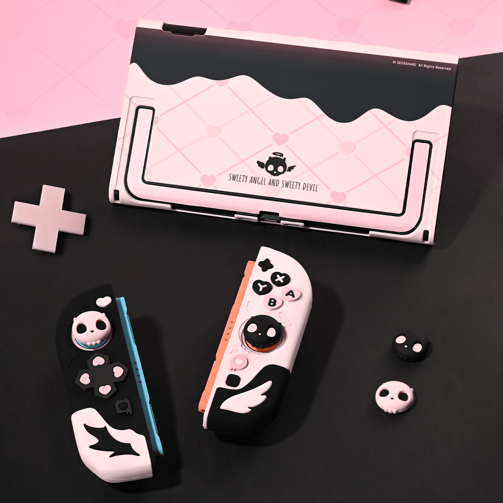 GeekShare Sweet Skull Silicone Controller Grip Case Set for Switch 2